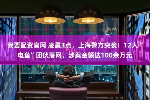 我要配资官网 凌晨3点，上海警方突袭！12人“电鱼”团伙落网，涉案金额达100余万元
